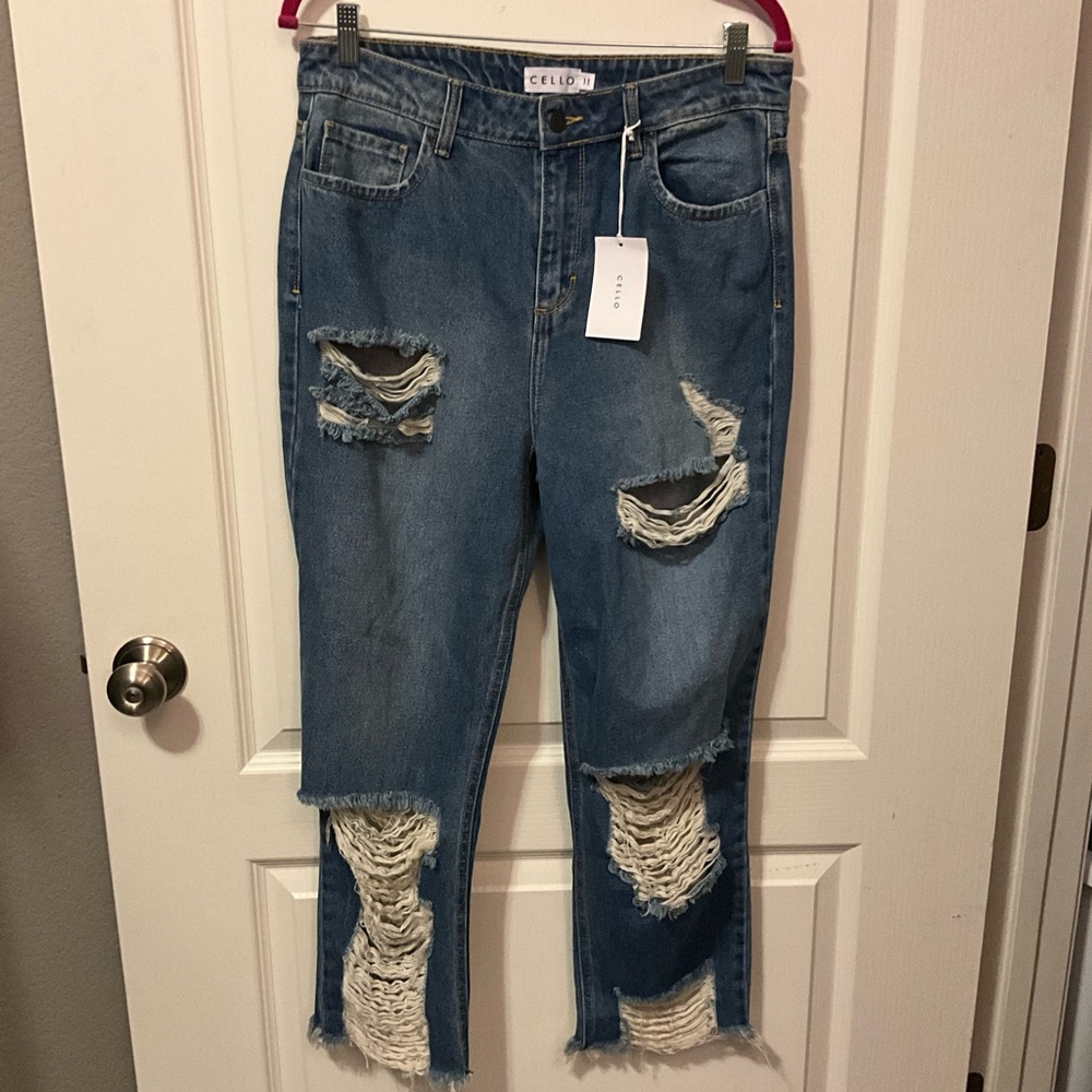 Cello Shredded Denim Jeans - Size 11